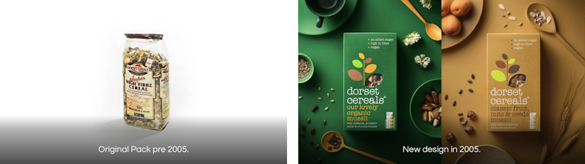 Dorset cereals packaging design change 2005